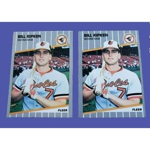 1989 Fleer Bill Ripken #616 F-Face And Corrected Error Black Box Card 2 Card Lot